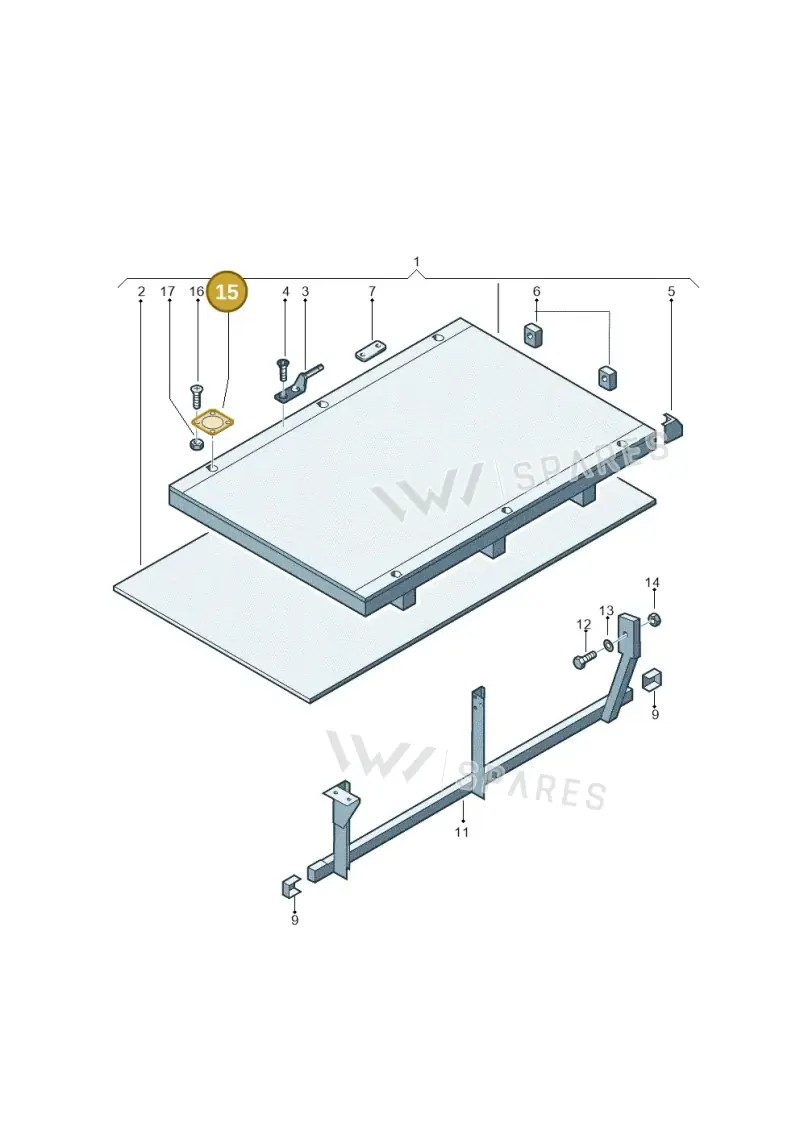 7J0801983 — Volkswagen Transp. dropside (2011-2015) diagram 411804000, position 15