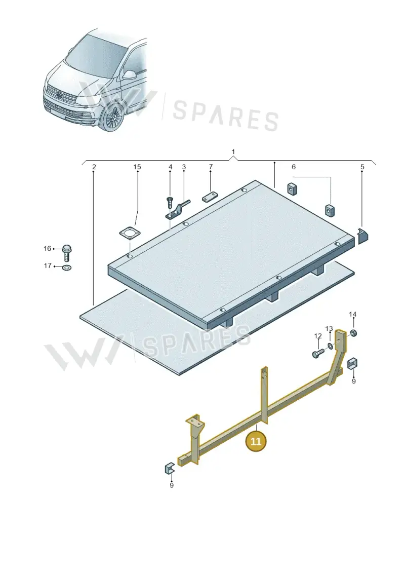 7J1801839 — Volkswagen Single-cab transp. (2019-2024) diagram 862804000, position 11