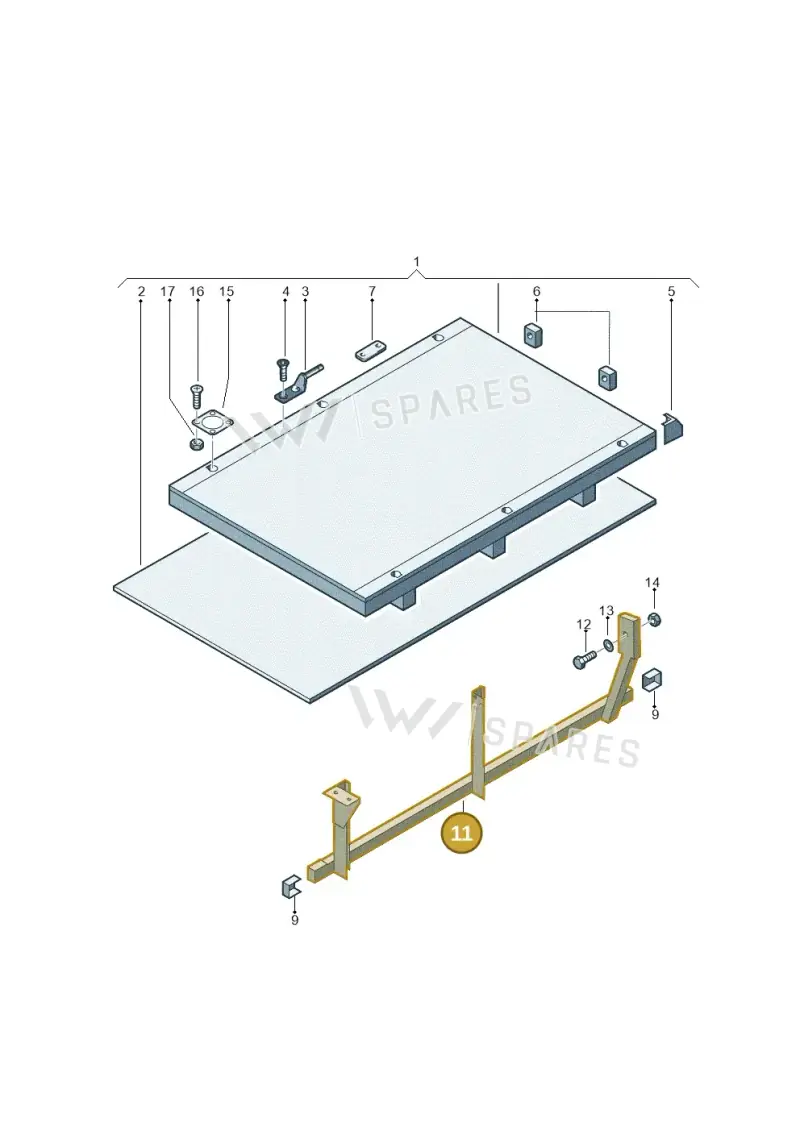 7J3801839A — Volkswagen Transp. dropside (2011-2015) diagram 411804000, position 11