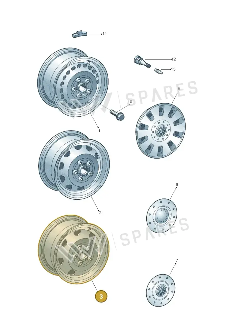 7J5601027091 — Volkswagen Transp. caravelle (2009-2011) diagram 410601100, position 3
