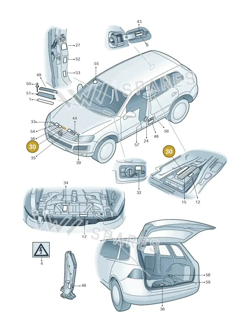7L0010616C — Volkswagen Touareg (2012-2014) diagram 693010000, position 30