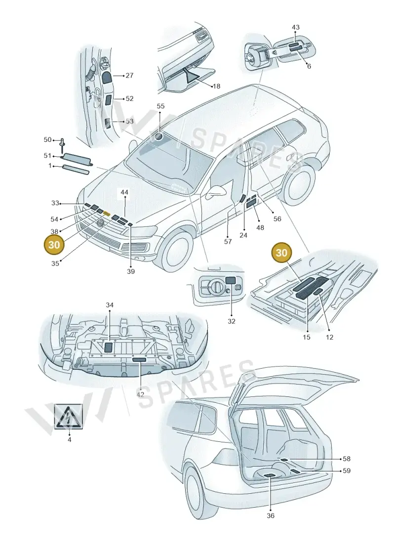 7L0010872L — Volkswagen Touareg BlueMotion (2014-2018) diagram 787010000, position 30