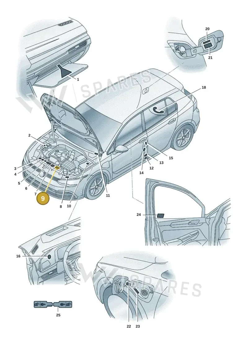7L0010872L — Volkswagen Golf 2.0 BlueMotion (2019-2024) diagram 5h0010000, position 9