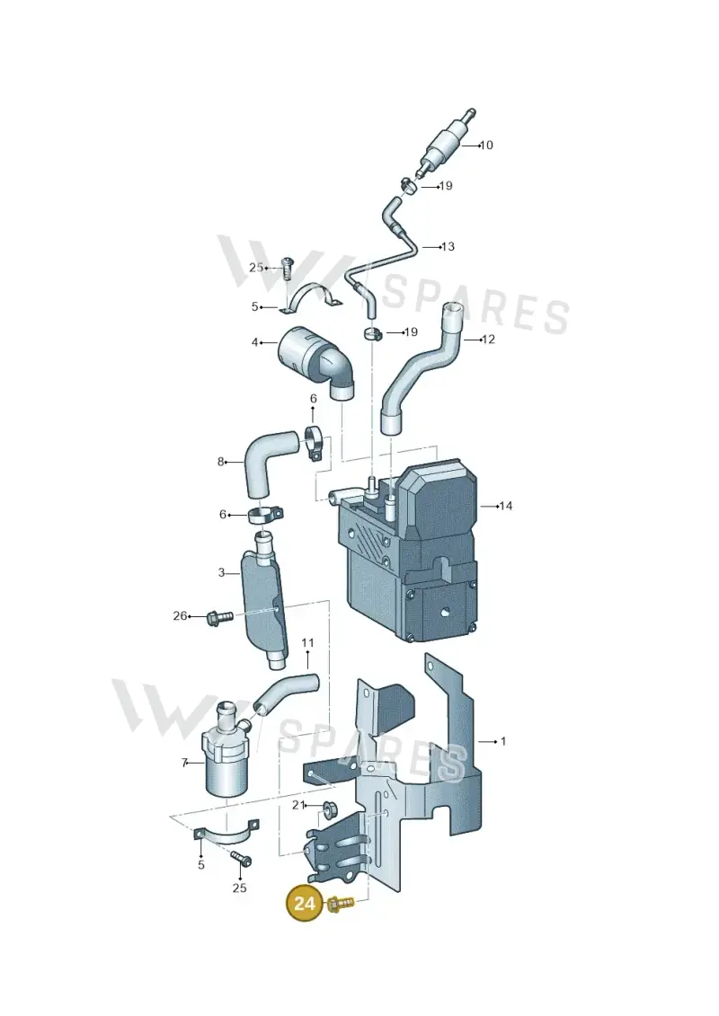 7L0012349 — Volkswagen Phaeton 4motion (2010-2016) diagram 258261460, position 24