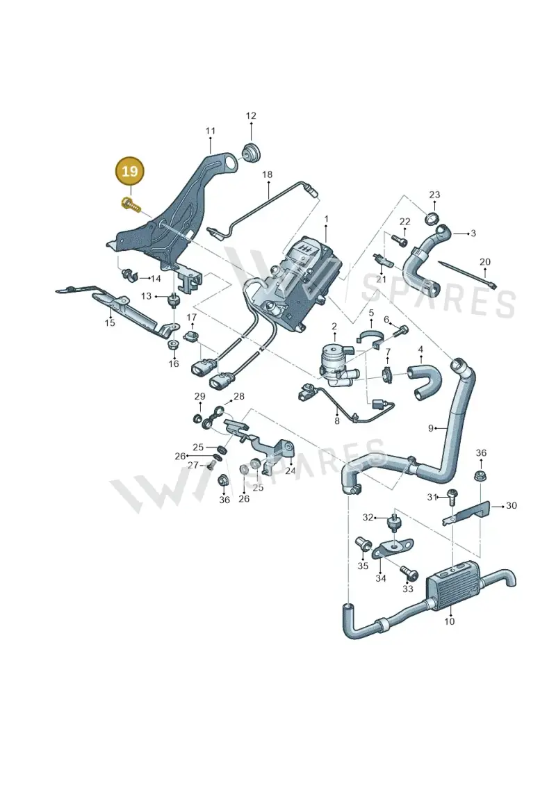 7L0012349 — Volkswagen Touareg BlueMotion (2014-2018) diagram 693819700, position 19