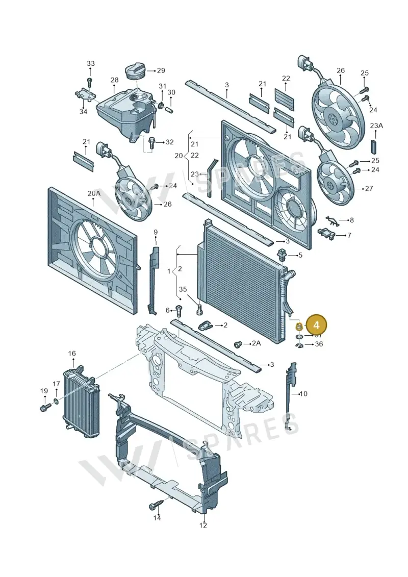 7L0121275 — Volkswagen Touareg                08> (2007-) diagram 616121720, position 4