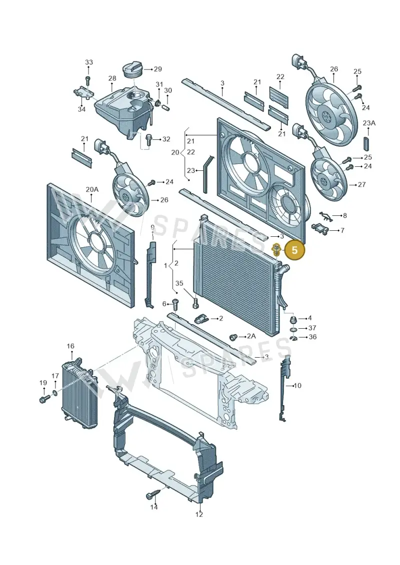 7L0121276A — Volkswagen Touareg                08> (2007-) diagram 616121720, position 5
