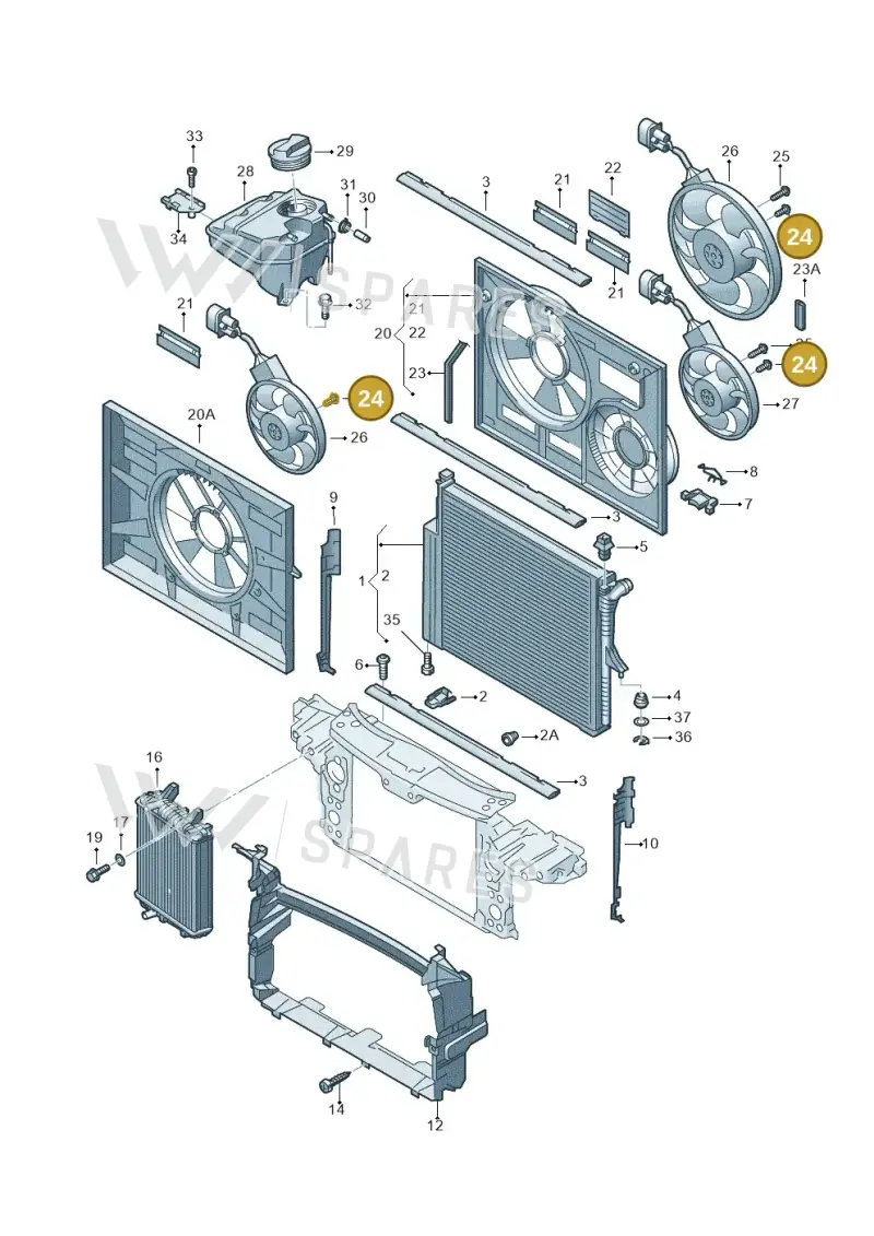 7L0121953A — Volkswagen Touareg                08> (2007-) diagram 616121720, position 24