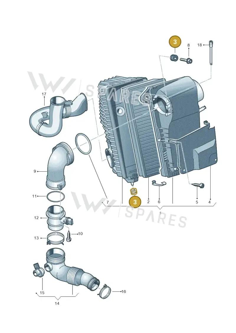 7L0198129A — Volkswagen Touareg                08> (2007-) diagram 274129200, position 3