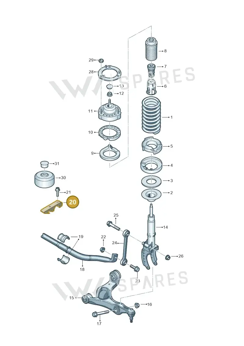 7L0411063B — Volkswagen Touareg BlueMotion (2014-2018) diagram 693411000, position 20