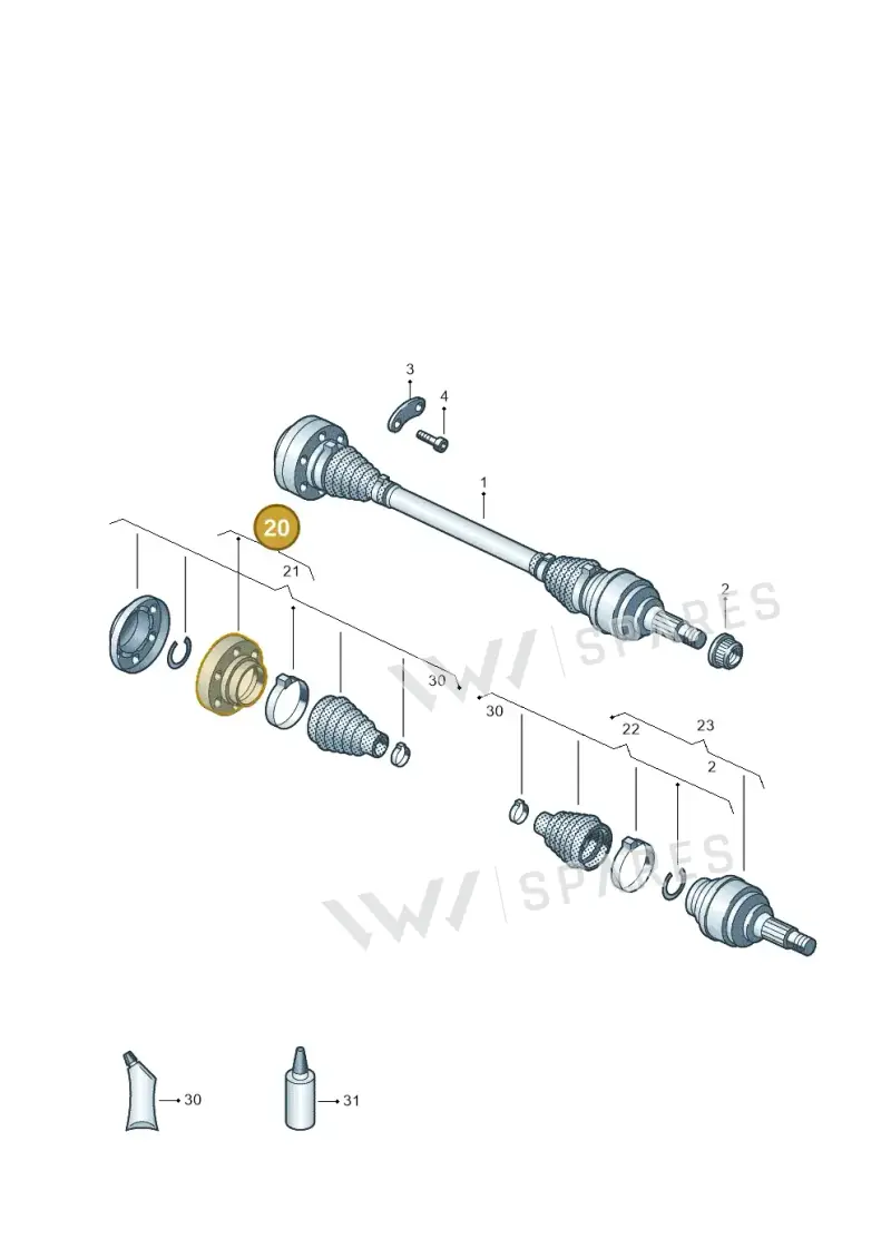 7L0498103A — Volkswagen Touareg BlueMotion (2014-2018) diagram 787407200, position 20