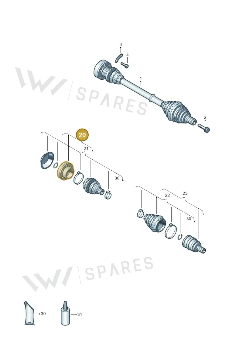 7L0498103A — Volkswagen Amarok twin cab (2016-2022) diagram 894407200, position 20