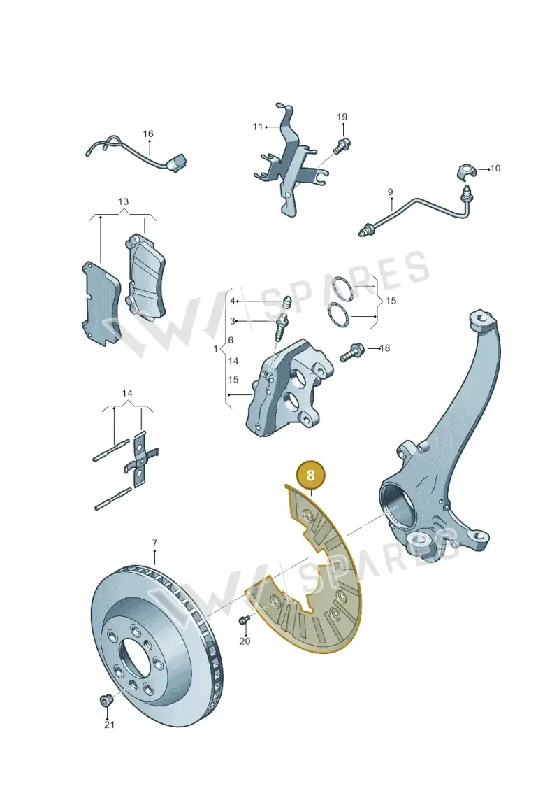 7L0615311B — Volkswagen Touareg                08> (2007-) diagram 478615500, position 8