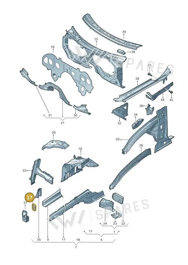 7L0803409 — Volkswagen Touareg                08> (2007-) diagram 274803100, position 17
