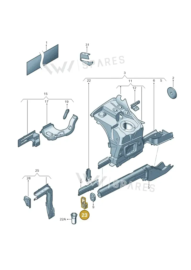 7L0805677B — Volkswagen Touareg (2012-2014) diagram 693803100, position 23