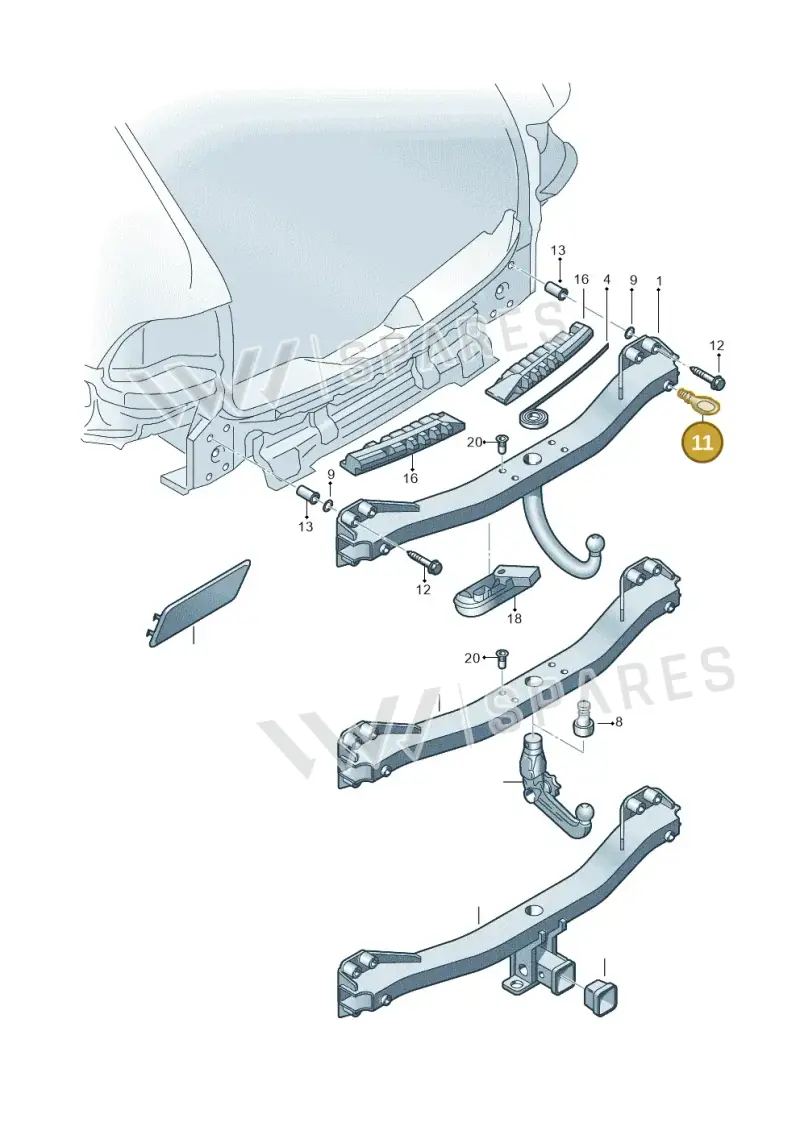 7L0805783A — Volkswagen Touareg                08> (2007-) diagram 274804500, position 11