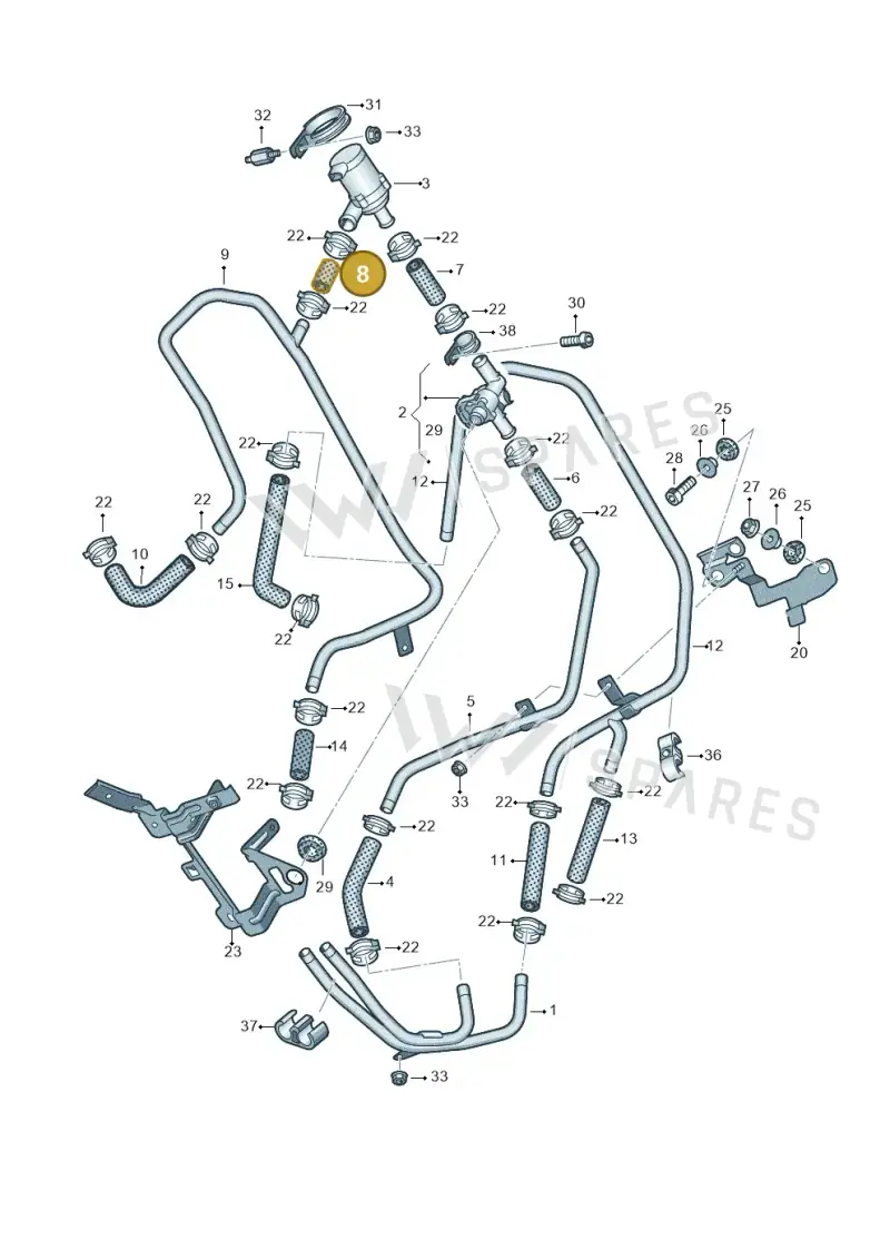 7L0815373 — Volkswagen Touareg BlueMotion (2014-2018) diagram 787819290, position 8