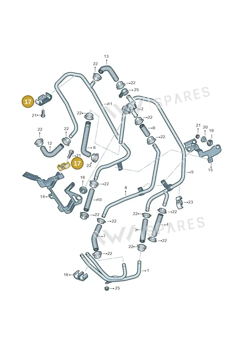 7L0819055B — Volkswagen Touareg (2012-2014) diagram 693819190, position 17