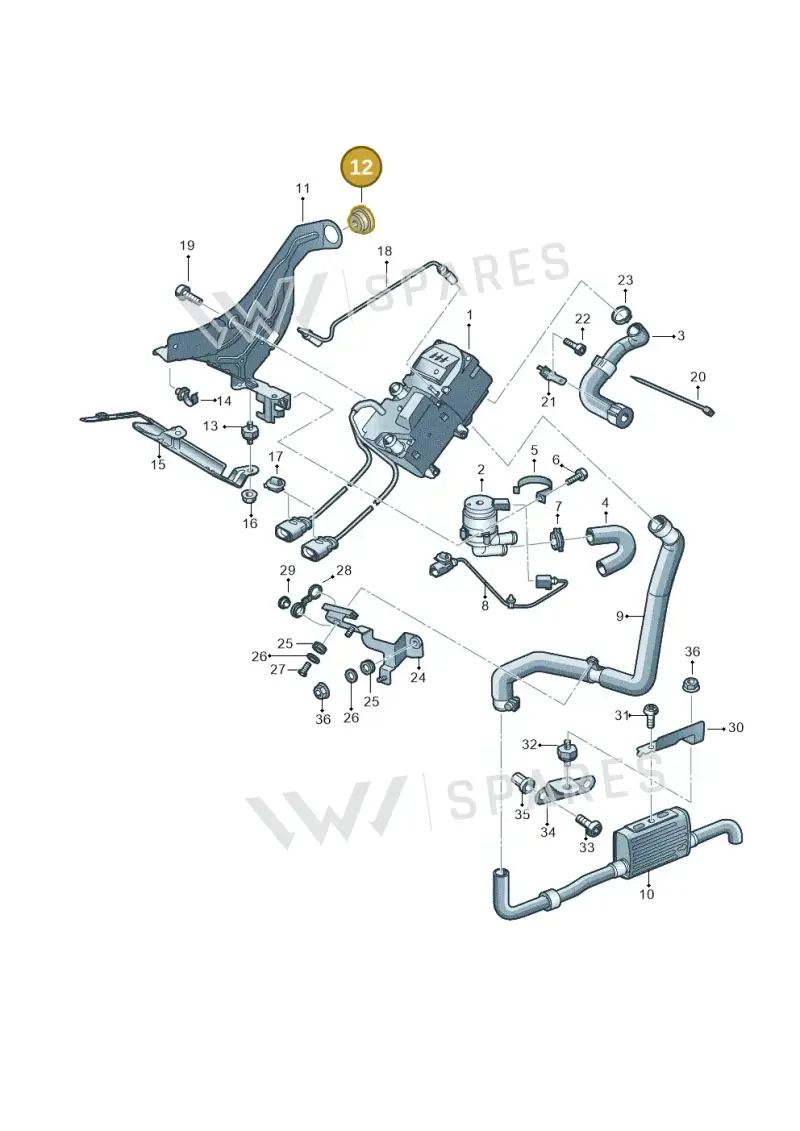 7L0819261 — Volkswagen Touareg BlueMotion (2014-2018) diagram 693819700, position 12