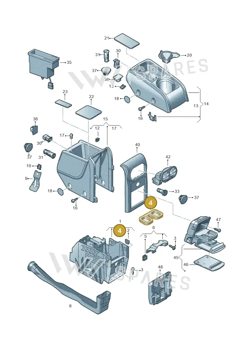 7L0837735 — Volkswagen Tiguan 4Motion (2011-2018) diagram 634863600, position 4