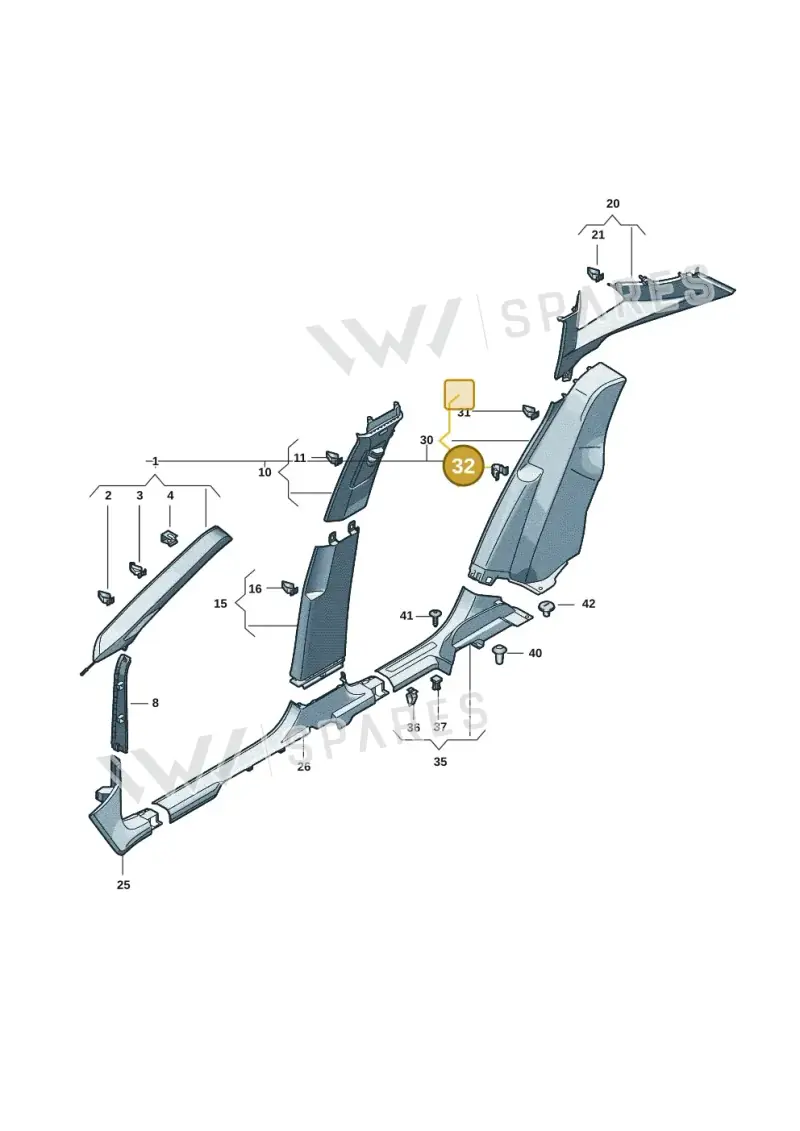 7L0867208 — Volkswagen Tiguan 2.0 (2023-) diagram 57x867700, position 32