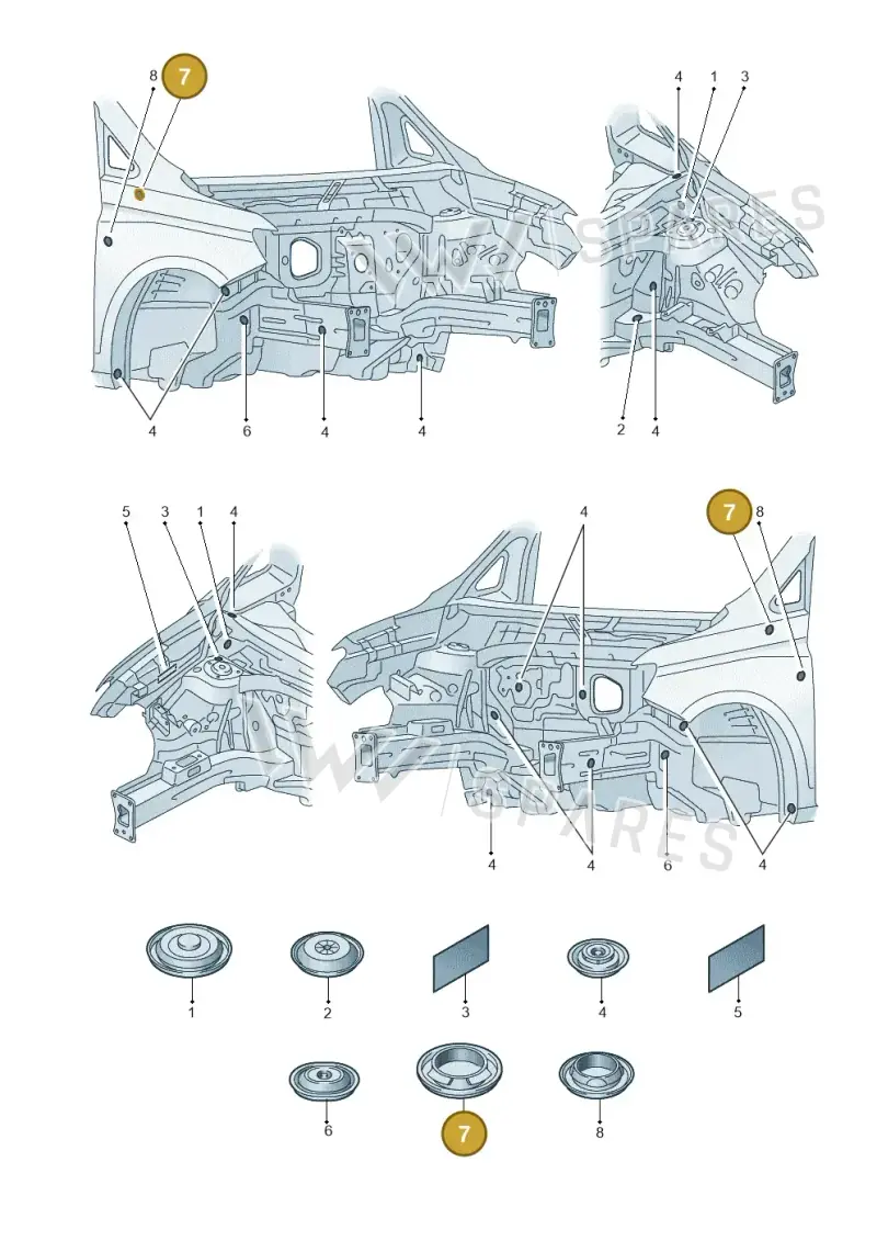 7L0899183A — Volkswagen Caddy Maxi Kombi (2020-2024) diagram 2ka803035, position 7