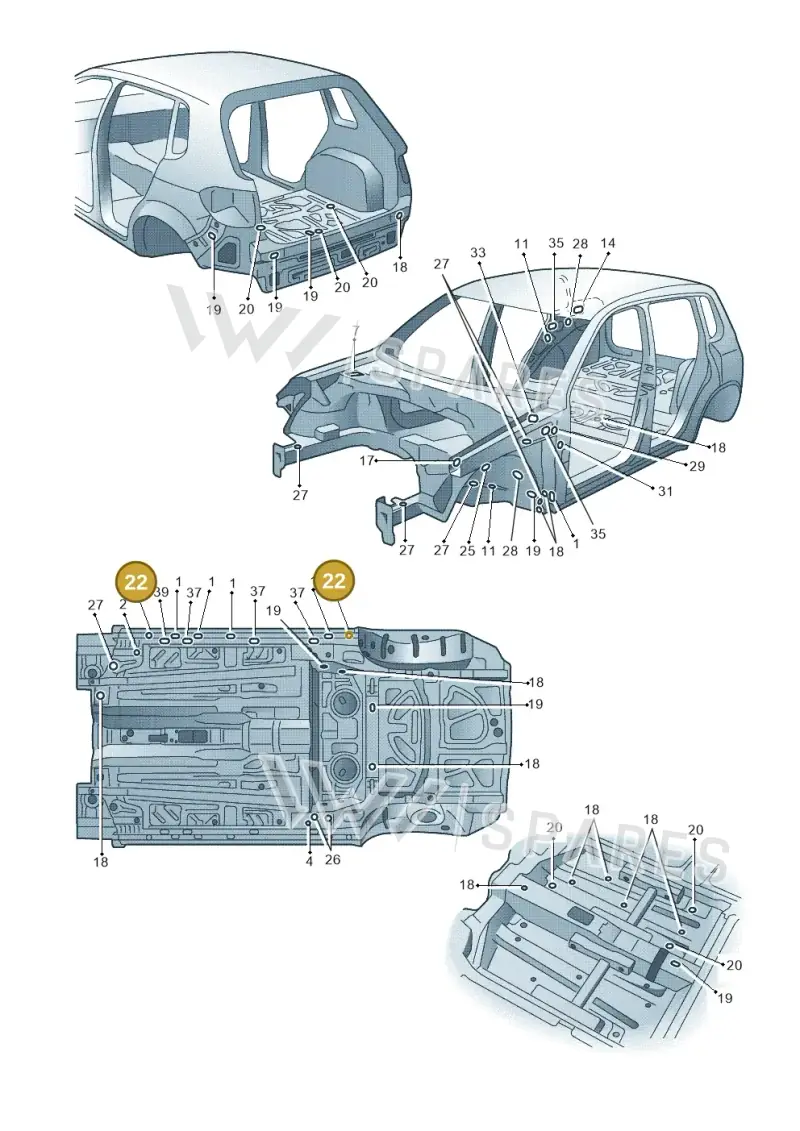 7L0899188 — Volkswagen Tiguan 4Motion (2011-2018) diagram 634803350, position 22