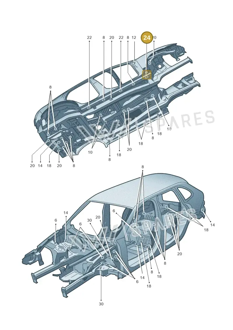 7L0899188 — Volkswagen Touareg BlueMotion (2014-2018) diagram 693803350, position 24