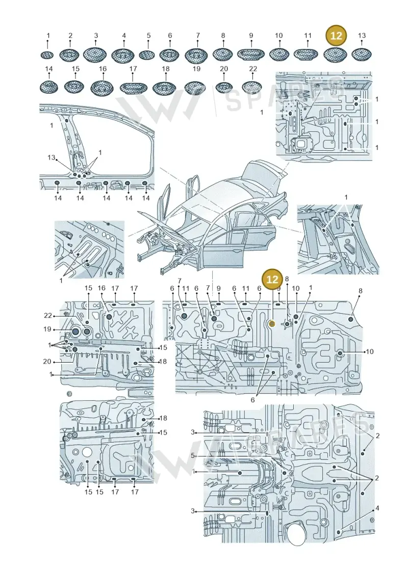 7L0899191 — Audi A8 (2017-2025) diagram 838803340, position 12