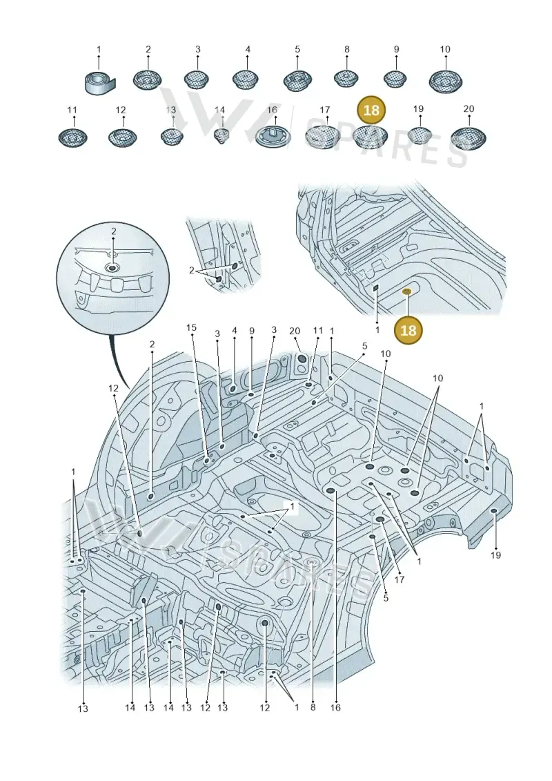 7L0899191 — Audi RS4 Avant (2017-2025) diagram 849803360, position 18
