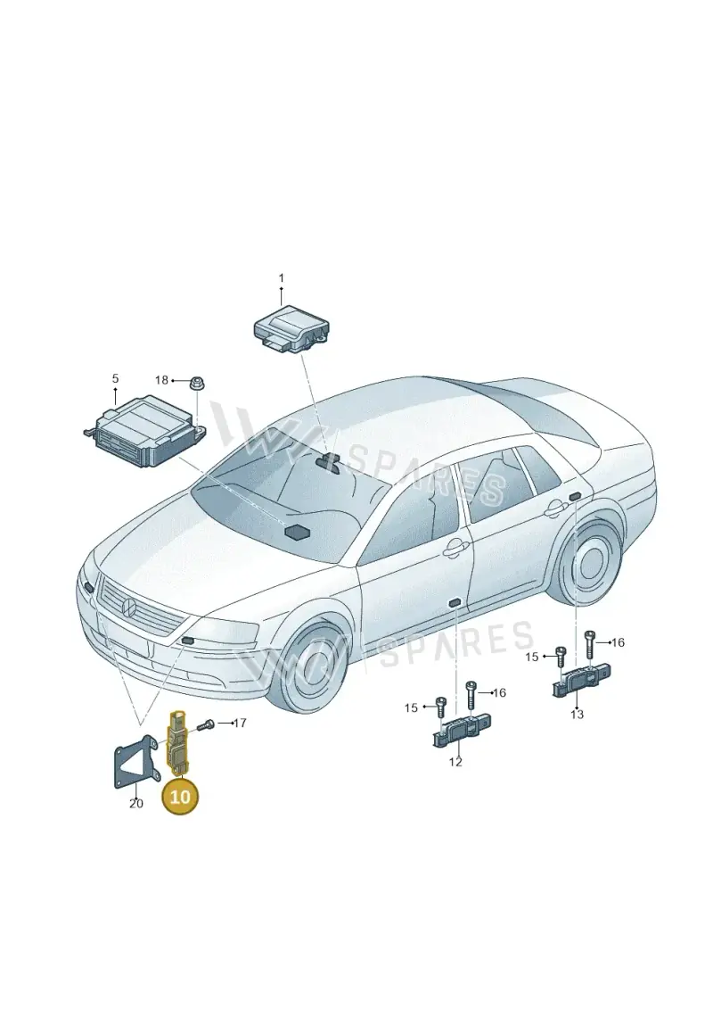 7L0909606D — Volkswagen Phaeton 4motion (2010-2016) diagram 258909100, position 10