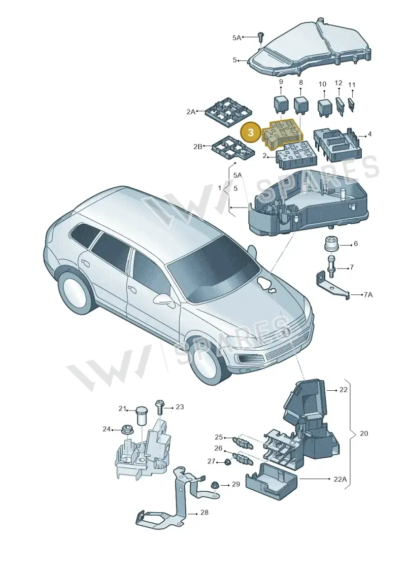 7L0937503D — Volkswagen Touareg (2014-2018) diagram 748937100, position 3