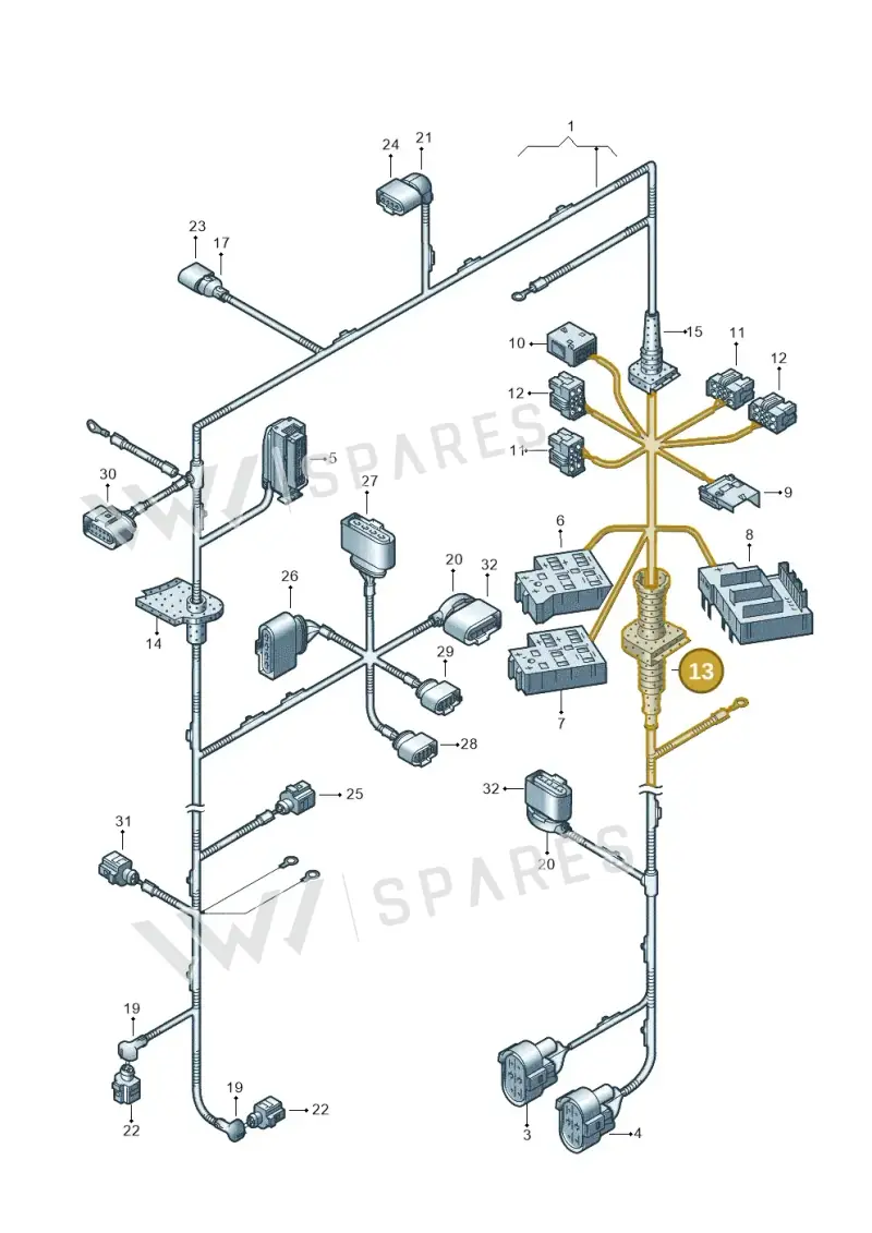 7L0941341 — Volkswagen Touareg                08> (2007-) diagram 274971300, position 13