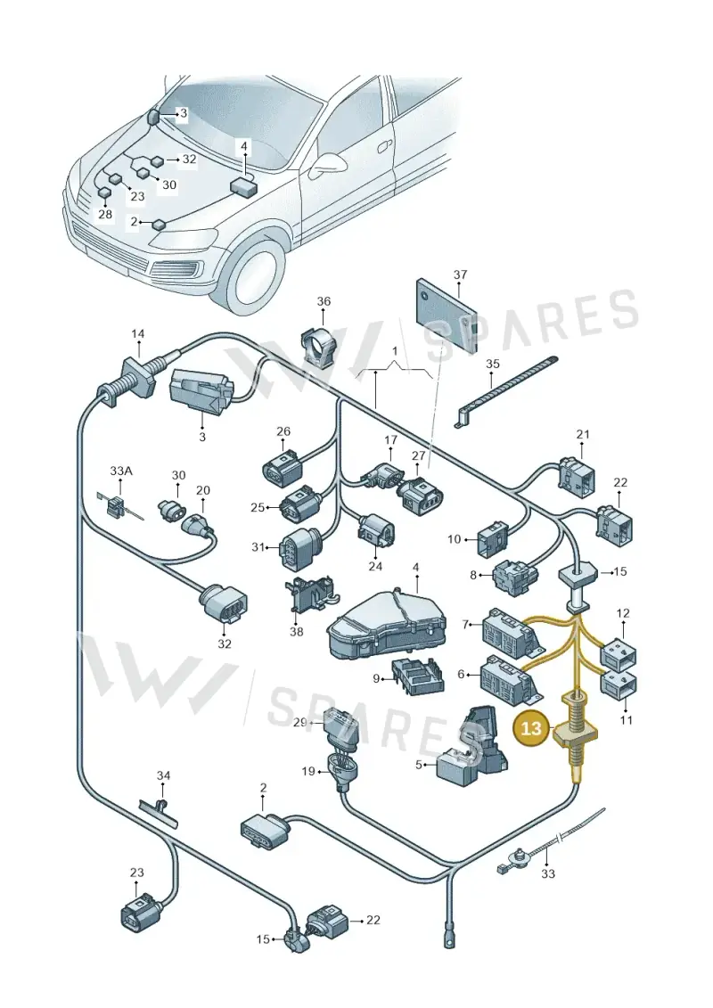 7L0941341 — Volkswagen Touareg (2014-2018) diagram 693971220, position 13
