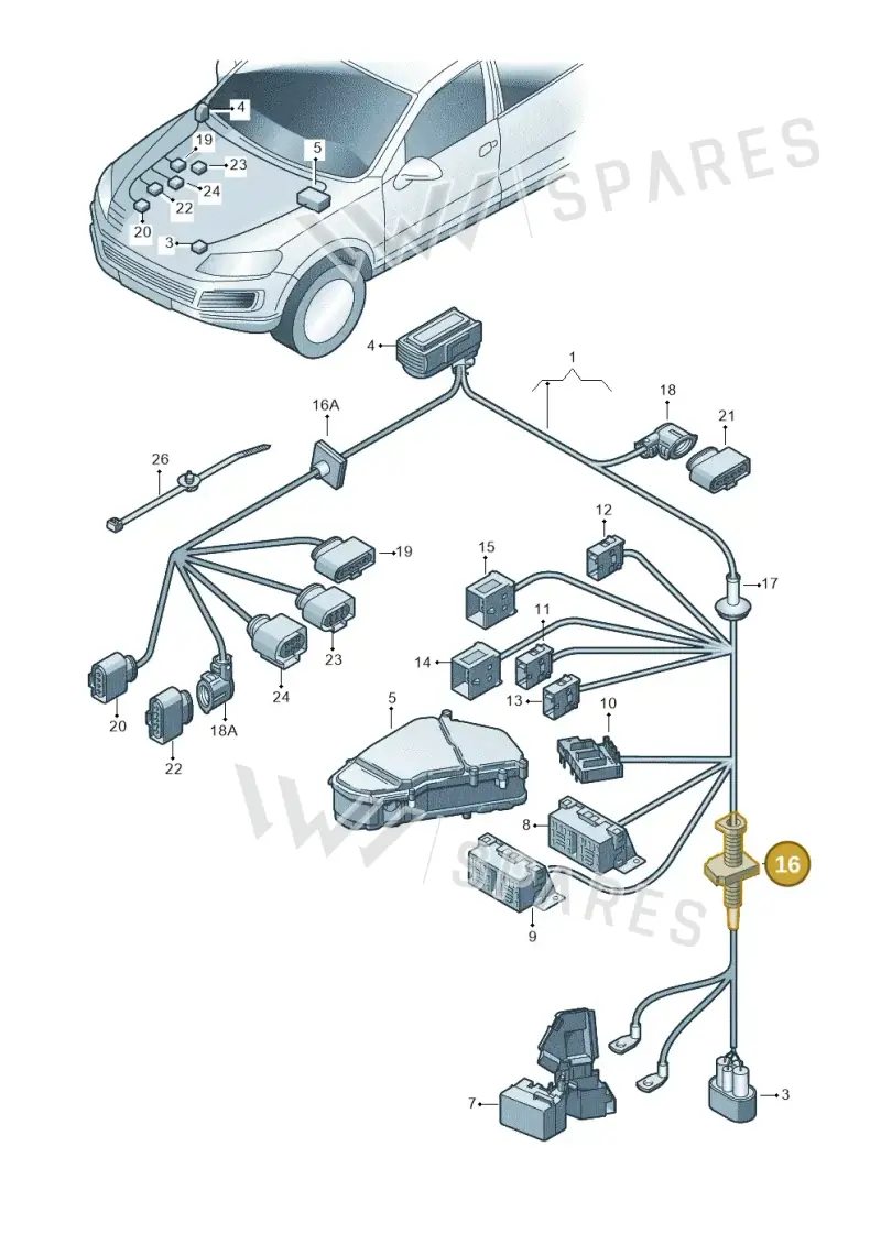 7L0941341 — Volkswagen Touareg (2014-2018) diagram 693971180, position 16