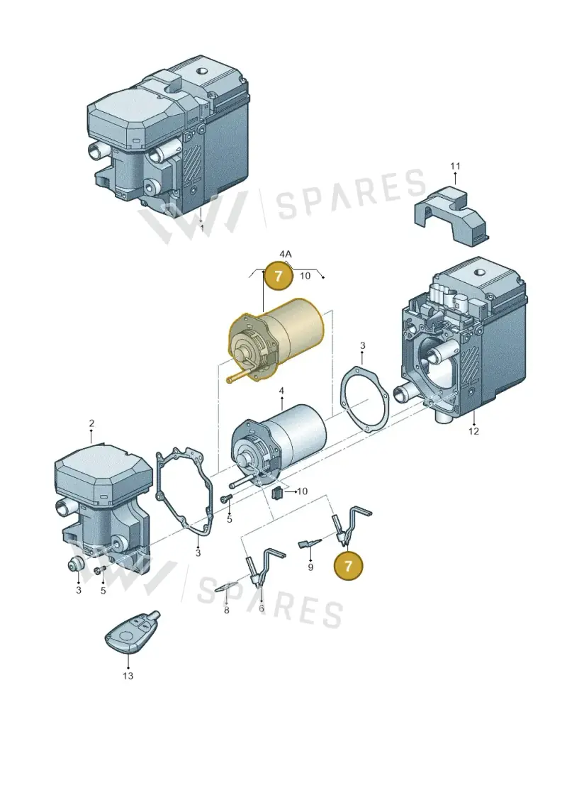 7L0963319A — Volkswagen Phaeton 4motion (2010-2016) diagram 274819550, position 7