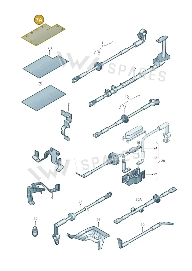 7L0971461 — Volkswagen Touareg                08> (2007-) diagram 274972040, position 7A