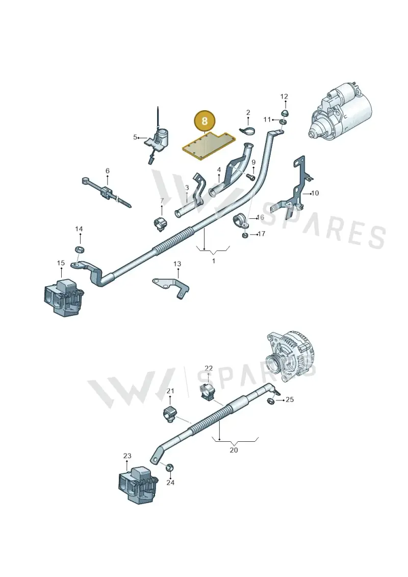 7L0971461 — Audi Q7 qu. 3.0 TDI (2009-2015) diagram 493972070, position 8