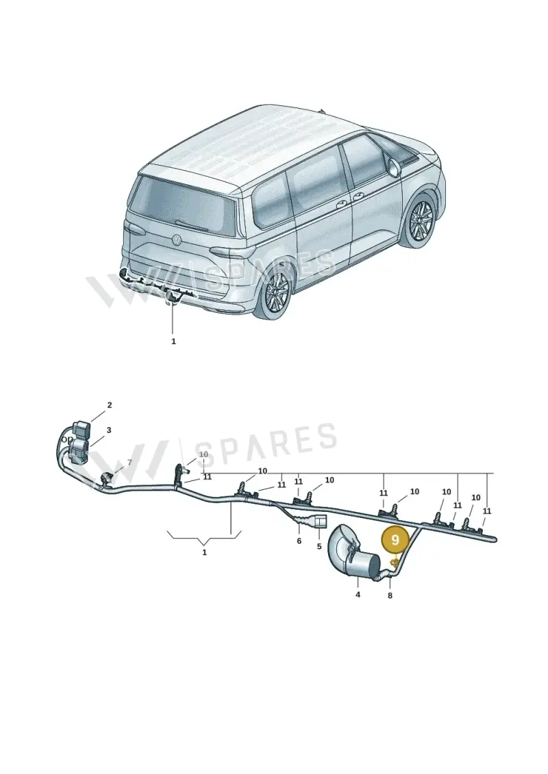 7L0971838 — Volkswagen Multivan (2021-2025) diagram 7t0972950, position 9