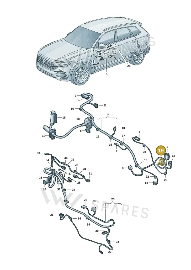 7L0971841C — Volkswagen Touareg (2017-2023) diagram 439972033, position 19