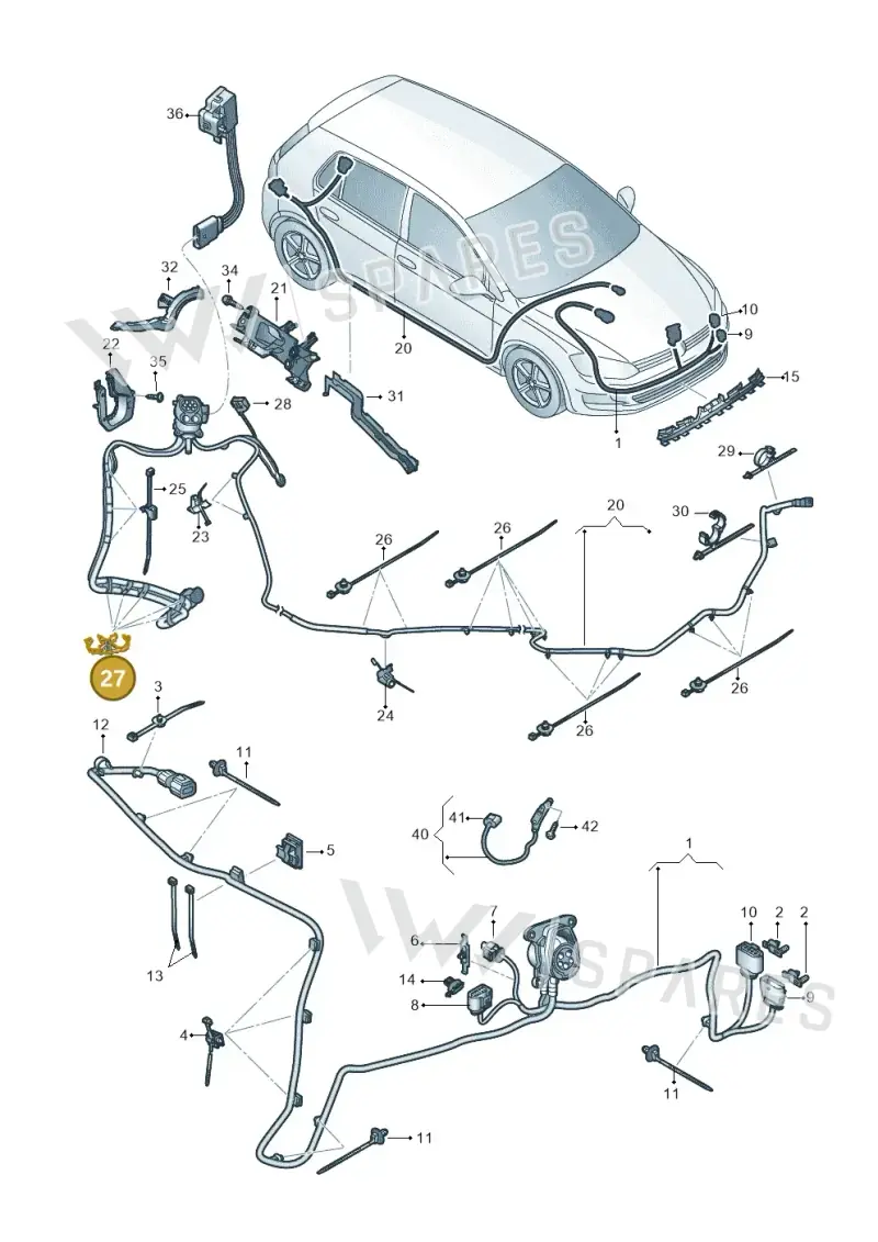7L0971849A — Volkswagen E-Golf (2014-2021) diagram 774971080, position 27