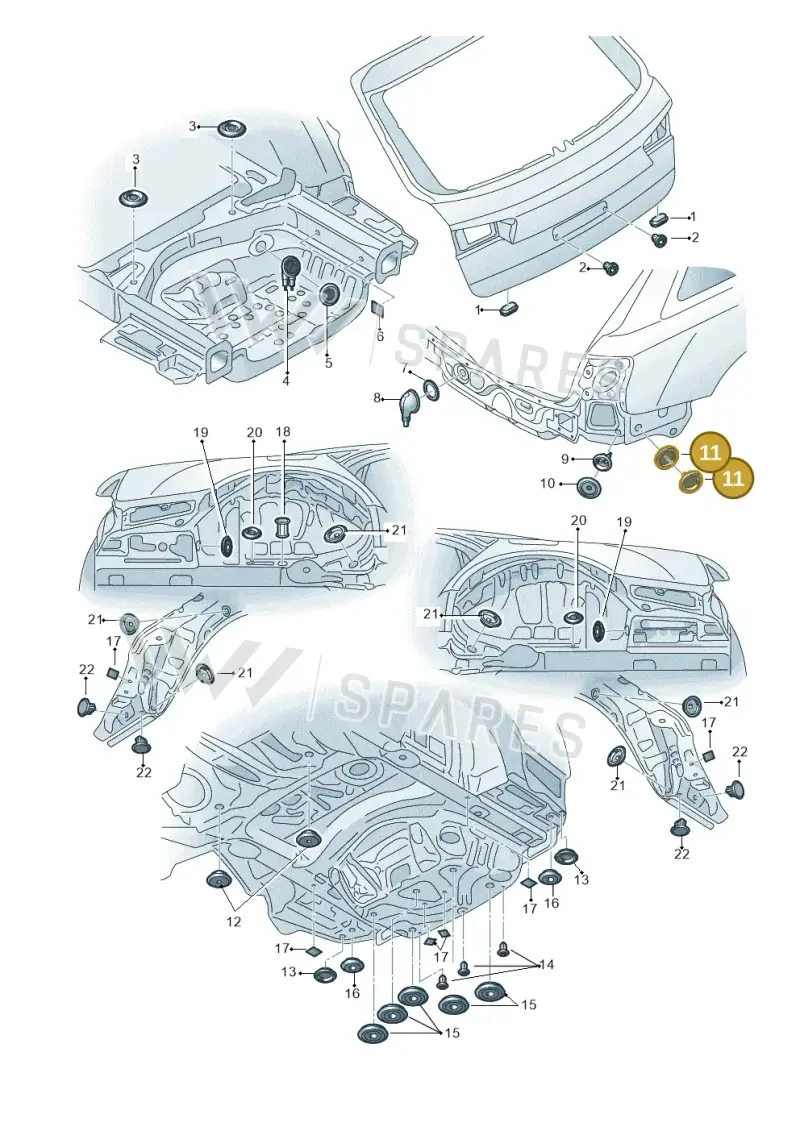 7L097190801C — Audi RS6 Avant (2013-2018) diagram 758803360, position 11