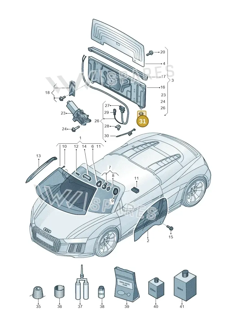 7L097190801C — Audi R8 Spyder (2015-2024) diagram 872845100, position 31