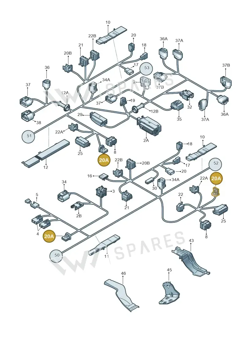 7L0972754 — Volkswagen Touareg                08> (2007-) diagram 274971820, position 20A