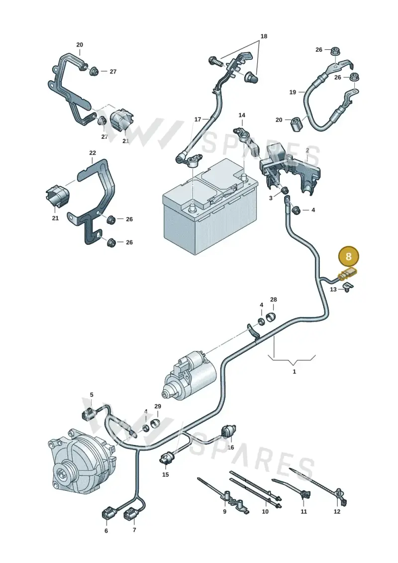 7L0973812 — Volkswagen Caddy Maxi Kombi (2020-2024) diagram 2ka971002, position 8