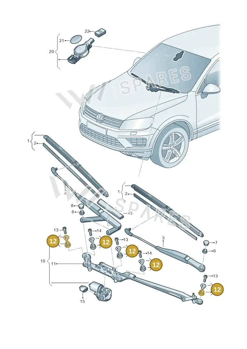 7L0998754 — Volkswagen Touareg BlueMotion (2014-2018) diagram 787955000, position 12
