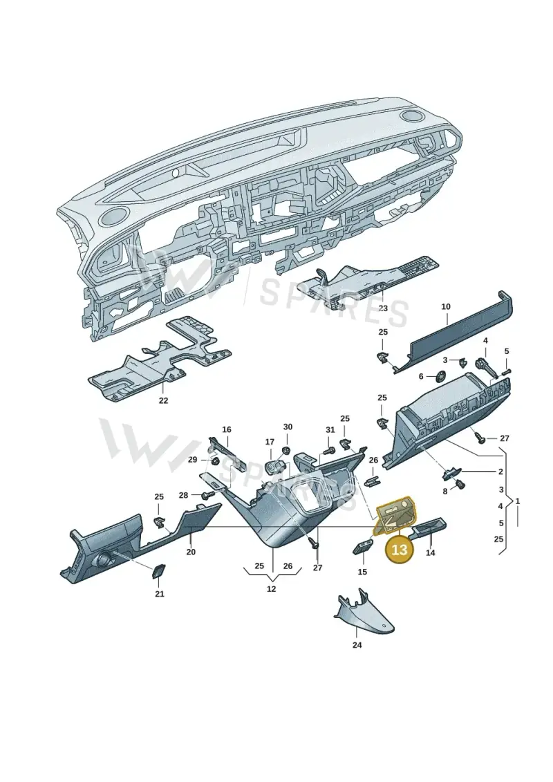 7L185792082V — Volkswagen Transport. multivan (2019-2024) diagram 7em857020, position 13