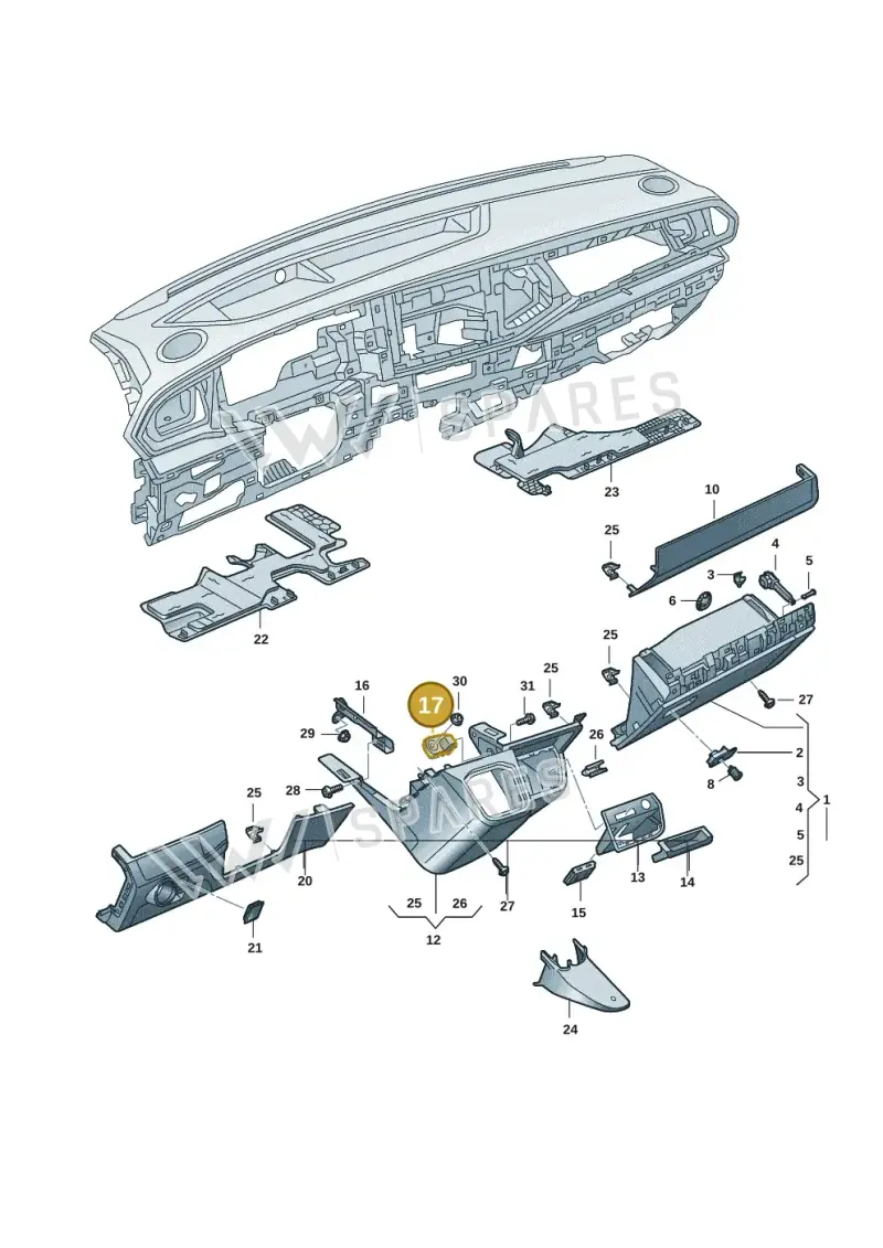 7L1858436 — Volkswagen Transport. multivan (2019-2024) diagram 7em857020, position 17