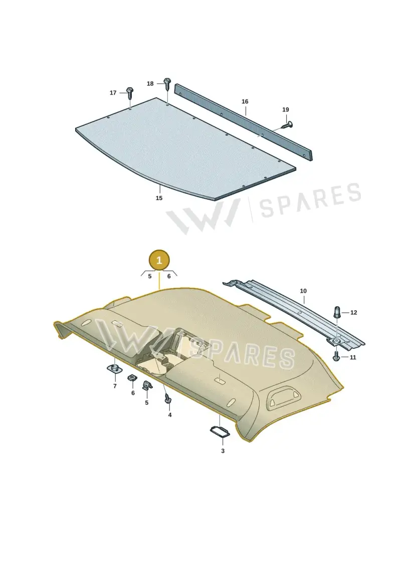 7L1867501F3T3 — Volkswagen Caravelle (2019-2024) diagram 7ep867055, position 1