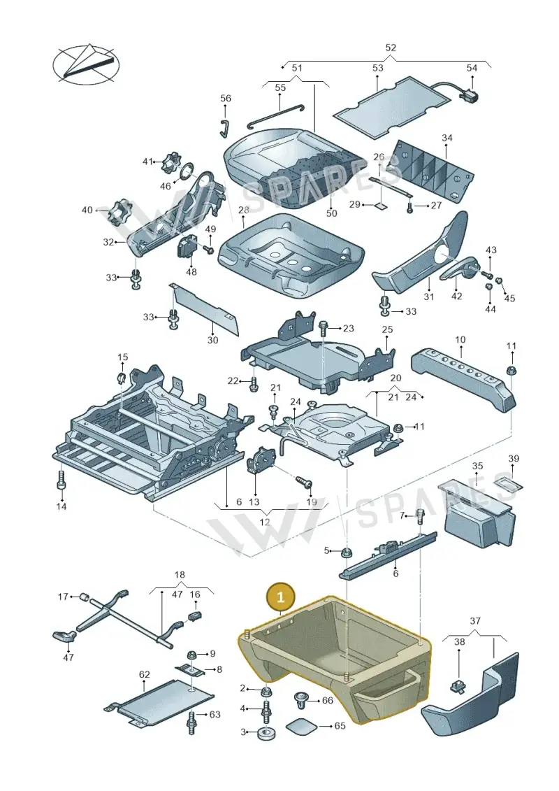 7L1881677G01A — Volkswagen Transporter Multivan (2019-2024) diagram 861881000, position 1